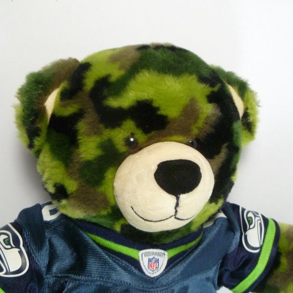 Build-A-Bear Workshop Seattle Seahawks Stuffed Plush Bear - Picture 3 of 6